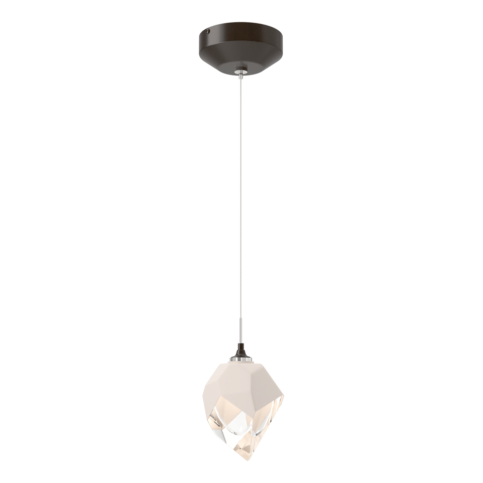 Chrysalis 1-Light Small Pendant - Oil Rubbed Bronze - White Polished Crystal by Hubbardton Forge