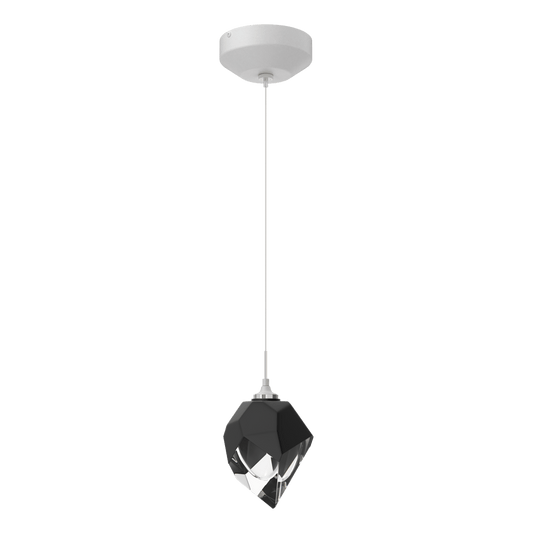 Chrysalis 1-Light Small Pendant - White - Black Polished Crystal by Hubbardton Forge