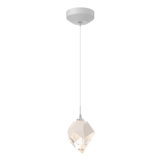 Chrysalis 1-Light Small Pendant - White - White Polished Crystal by Hubbardton Forge