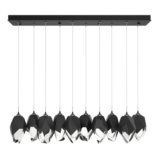 Chrysalis 10-Light Large Crystal Pendant - Black - Black Polished Crystal by Hubbardton Forge