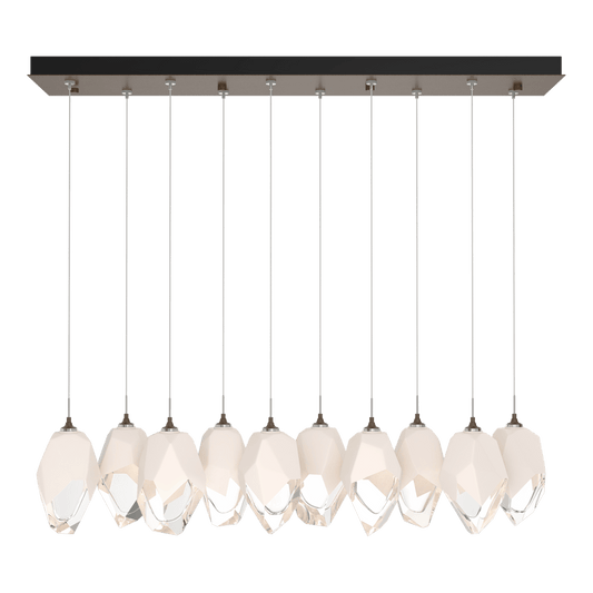 Chrysalis 10-Light Large Crystal Pendant - Bronze - White Polished Crystal by Hubbardton Forge