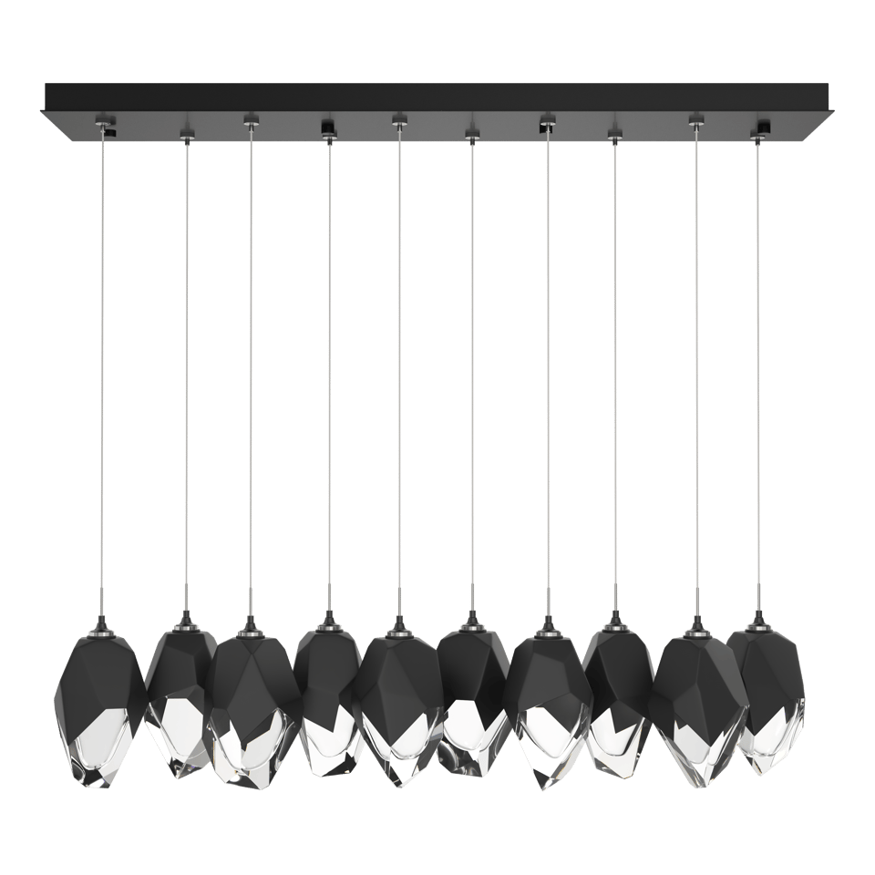 Chrysalis 10-Light Large Crystal Pendant - Ink - Black Polished Crystal by Hubbardton Forge