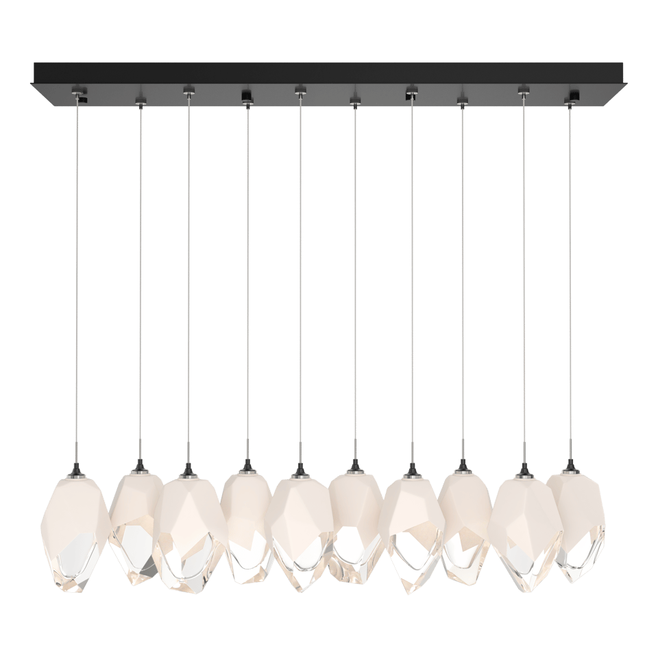 Chrysalis 10-Light Large Crystal Pendant - Ink - White Polished Crystal by Hubbardton Forge