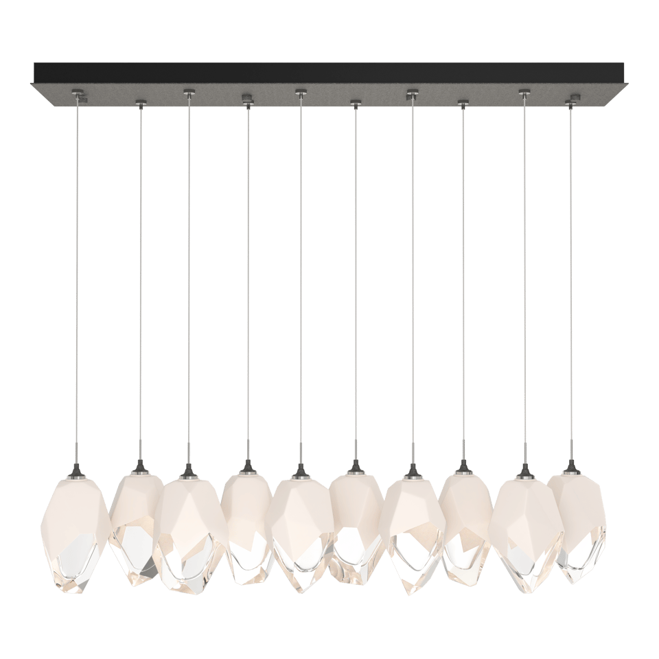 Chrysalis 10-Light Large Crystal Pendant - Natural Iron - White Polished Crystal by Hubbardton Forge