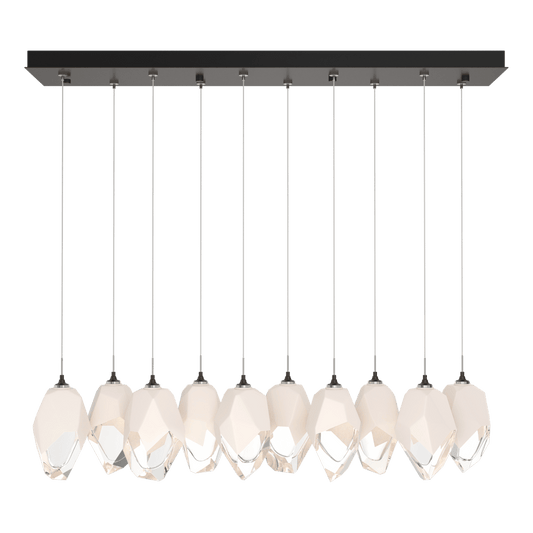 Chrysalis 10-Light Large Crystal Pendant - Oil Rubbed Bronze - White Polished Crystal by Hubbardton Forge
