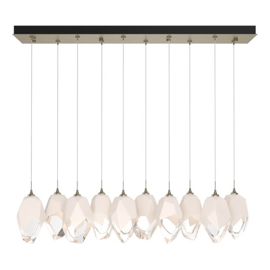 Chrysalis 10-Light Large Crystal Pendant - Soft Gold - White Polished Crystal by Hubbardton Forge