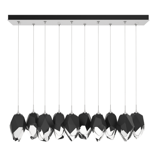 Chrysalis 10-Light Large Crystal Pendant - White - Black Polished Crystal by Hubbardton Forge