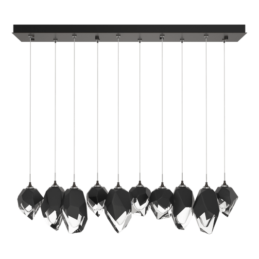 Chrysalis 10-Light Mixed Crystal Pendant - Oil Rubbed Bronze - Black Polished Crystal by Hubbardton Forge