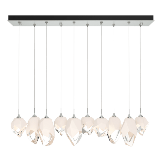 Chrysalis 10-Light Mixed Crystal Pendant - Vintage Platinum - White Polished Crystal by Hubbardton Forge