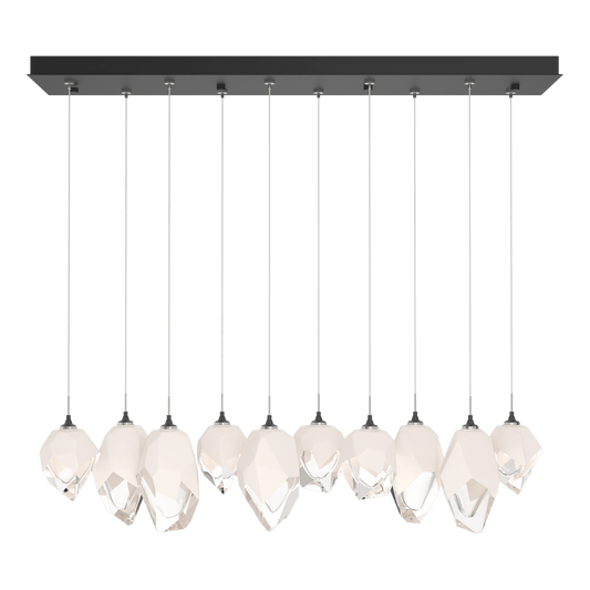 Chrysalis 10-Light Mixed Crystal Pendant - White - White Polished Crystal by Hubbardton Forge