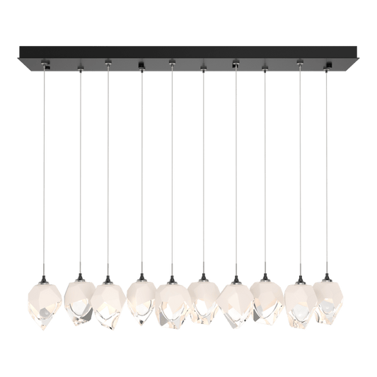 Chrysalis 10-Light Small Crystal Pendant - Ink - White Polished Crystal by Hubbardton Forge