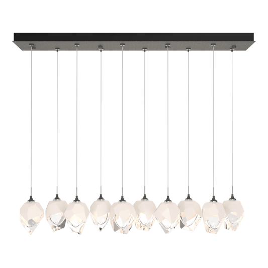 Chrysalis 10-Light Small Crystal Pendant - Natural Iron - White Polished Crystal by Hubbardton Forge