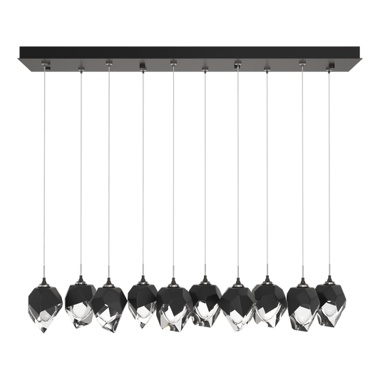 Chrysalis 10-Light Small Crystal Pendant - Oil Rubbed Bronze - Black Polished Crystal by Hubbardton Forge