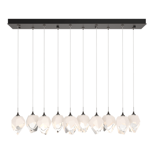 Chrysalis 10-Light Small Crystal Pendant - Oil Rubbed Bronze - White Polished Crystal by Hubbardton Forge