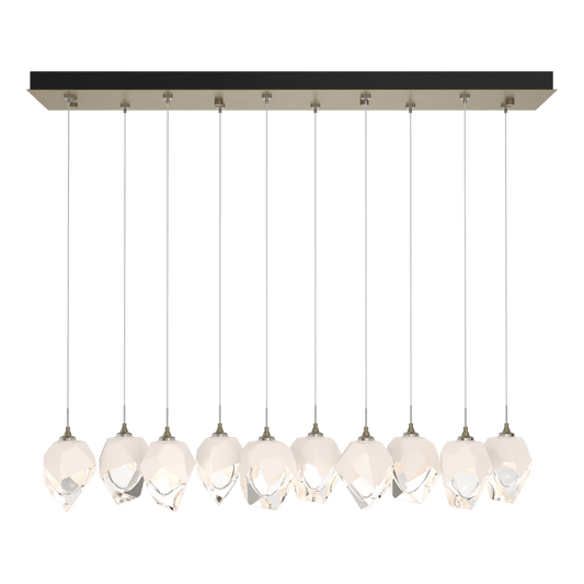 Chrysalis 10-Light Small Crystal Pendant - Soft Gold - White Polished Crystal by Hubbardton Forge