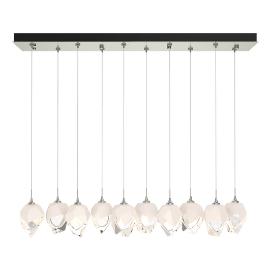 Chrysalis 10-Light Small Crystal Pendant - Sterling - White Polished Crystal by Hubbardton Forge