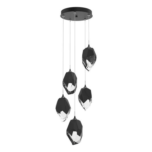 Chrysalis 5-Light Large Crystal Pendant - Black - Black Polished Crystal by Hubbardton Forge