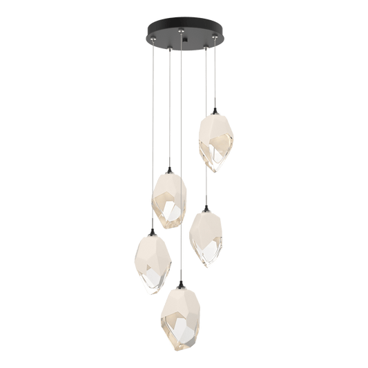 Chrysalis 5-Light Large Crystal Pendant - Black - White Polished Crystal by Hubbardton Forge