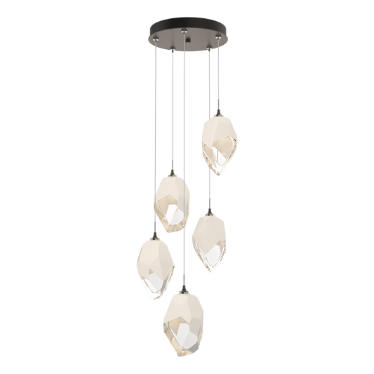 Chrysalis 5-Light Large Crystal Pendant - Bronze - White Polished Crystal by Hubbardton Forge