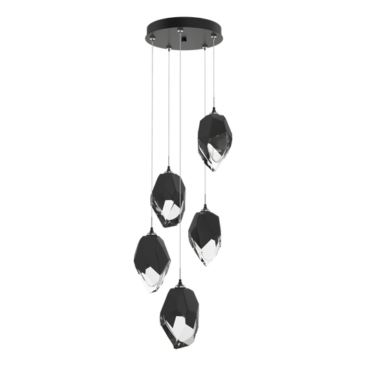 Chrysalis 5-Light Large Crystal Pendant - Ink - Black Polished Crystal by Hubbardton Forge