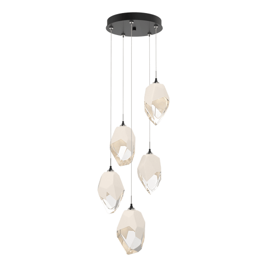 Chrysalis 5-Light Large Crystal Pendant - Ink - White Polished Crystal by Hubbardton Forge