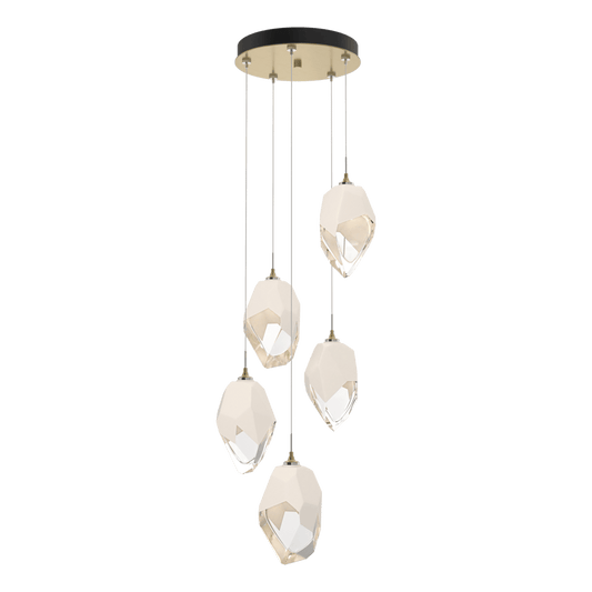 Chrysalis 5-Light Large Crystal Pendant - Modern Brass - White Polished Crystal by Hubbardton Forge