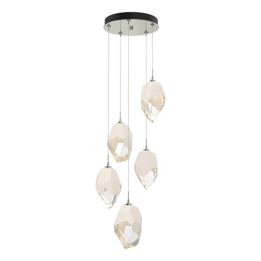 Chrysalis 5-Light Large Crystal Pendant - Sterling - White Polished Crystal by Hubbardton Forge