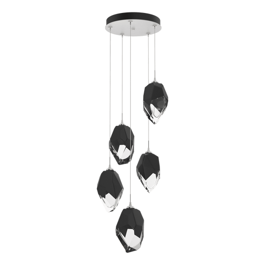 Chrysalis 5-Light Large Crystal Pendant - White - Black Polished Crystal by Hubbardton Forge