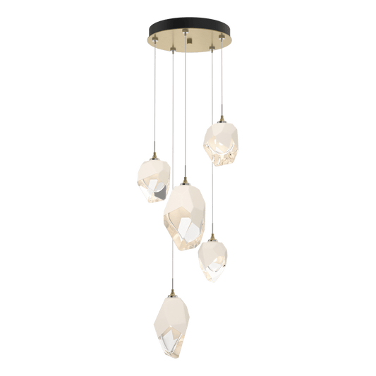 Chrysalis 5-Light Mixed Crystal Pendant - Modern Brass - White Polished Crystal by Hubbardton Forge