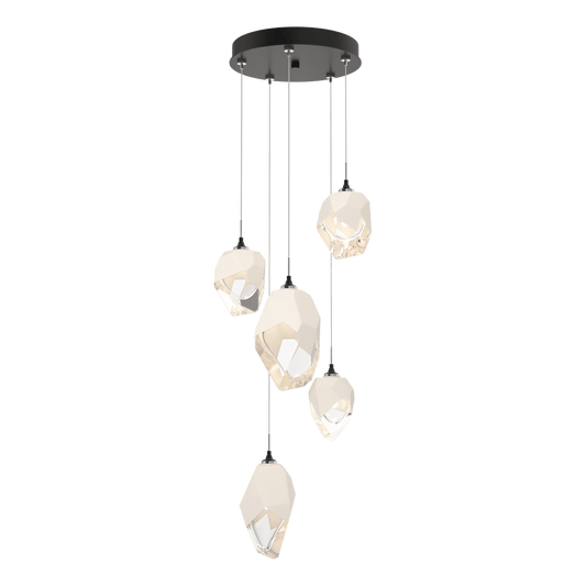 Chrysalis 5-Light Mixed Crystal Pendant - Oil Rubbed Bronze - White Polished Crystal by Hubbardton Forge