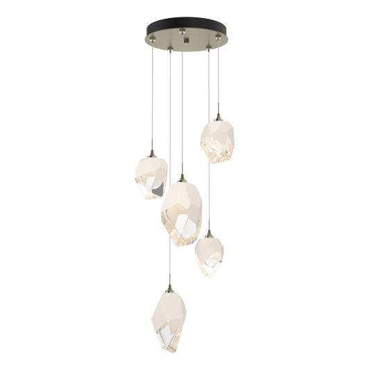 Chrysalis 5-Light Mixed Crystal Pendant - Soft Gold - White Polished Crystal by Hubbardton Forge