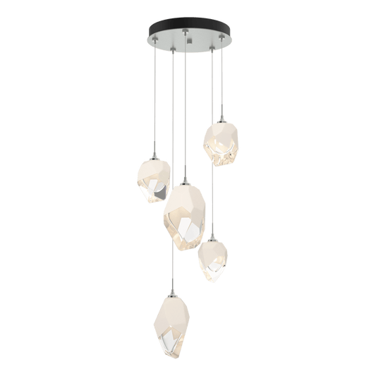 Chrysalis 5-Light Mixed Crystal Pendant - Vintage Platinum - White Polished Crystal by Hubbardton Forge