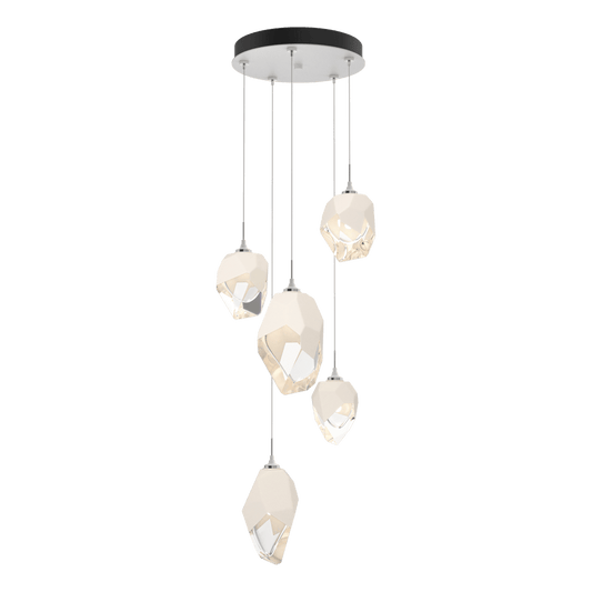 Chrysalis 5-Light Mixed Crystal Pendant - White - White Polished Crystal by Hubbardton Forge
