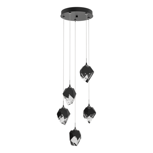 Chrysalis 5-Light Small Crystal Pendant - Ink - Black Polished Crystal by Hubbardton Forge