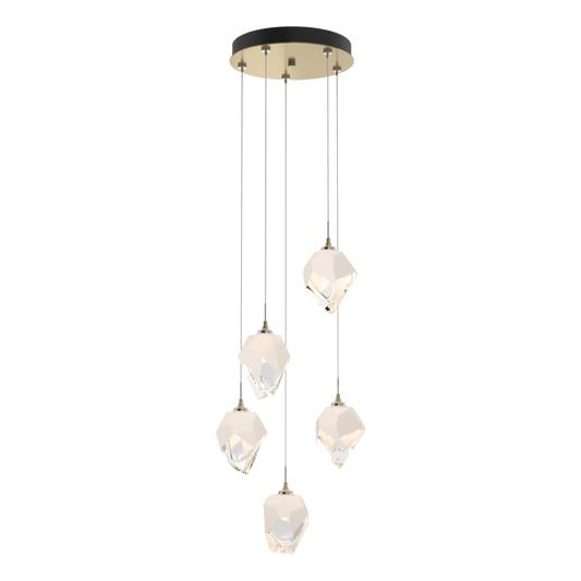 Chrysalis 5-Light Small Crystal Pendant - Modern Brass - White Polished Crystal by Hubbardton Forge
