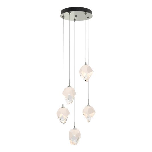 Chrysalis 5-Light Small Crystal Pendant - Sterling - White Polished Crystal by Hubbardton Forge