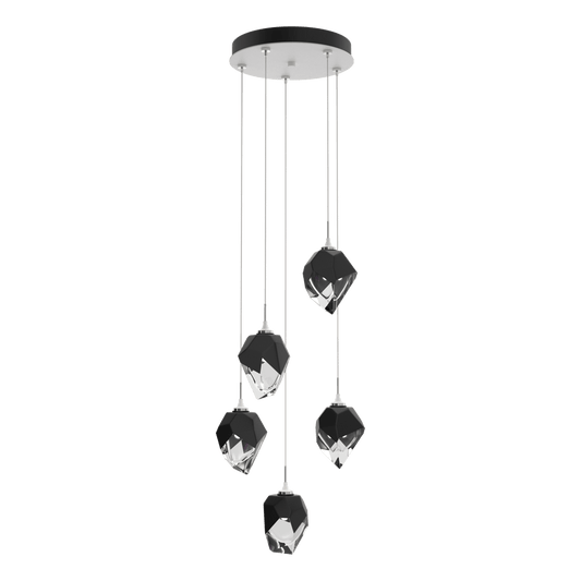 Chrysalis 5-Light Small Crystal Pendant - White - Black Polished Crystal by Hubbardton Forge