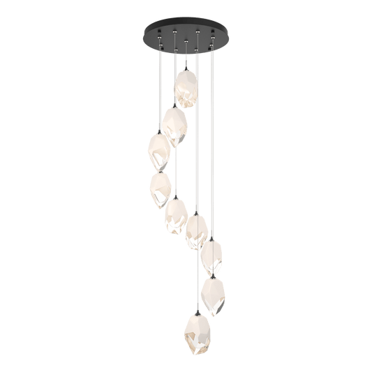 Chrysalis 9-Light Large Crystal Pendant - Black - White Polished Crystal by Hubbardton Forge