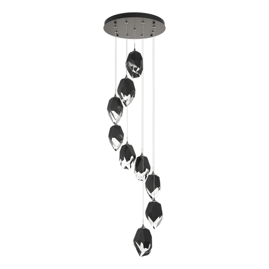 Chrysalis 9-Light Large Crystal Pendant - Dark Smoke - Black Polished Crystal by Hubbardton Forge