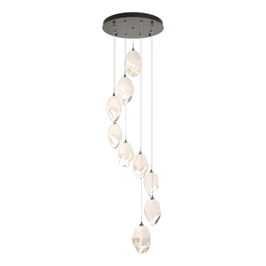 Chrysalis 9-Light Large Crystal Pendant - Dark Smoke - White Polished Crystal by Hubbardton Forge