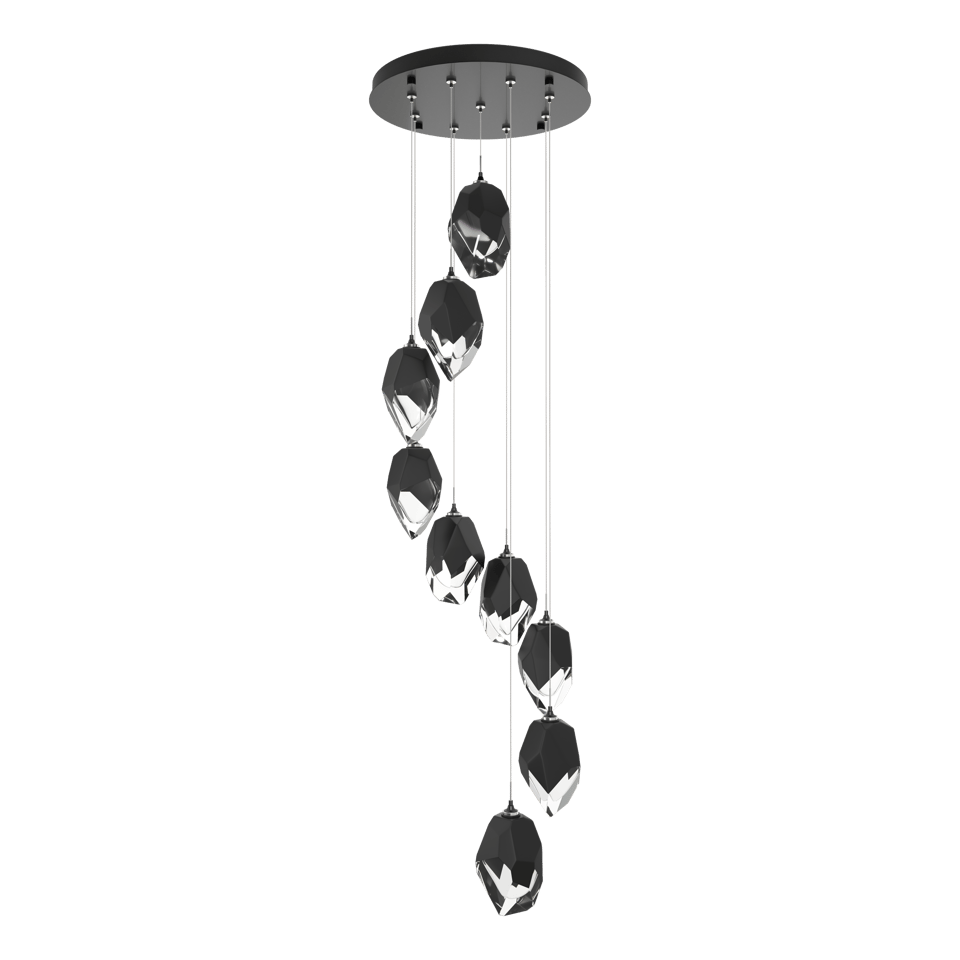 Chrysalis 9-Light Large Crystal Pendant - Ink - Black Polished Crystal by Hubbardton Forge