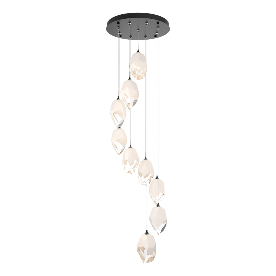 Chrysalis 9-Light Large Crystal Pendant - Ink - White Polished Crystal by Hubbardton Forge