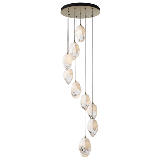 Chrysalis 9-Light Large Crystal Pendant - Modern Brass - White Polished Crystal by Hubbardton Forge