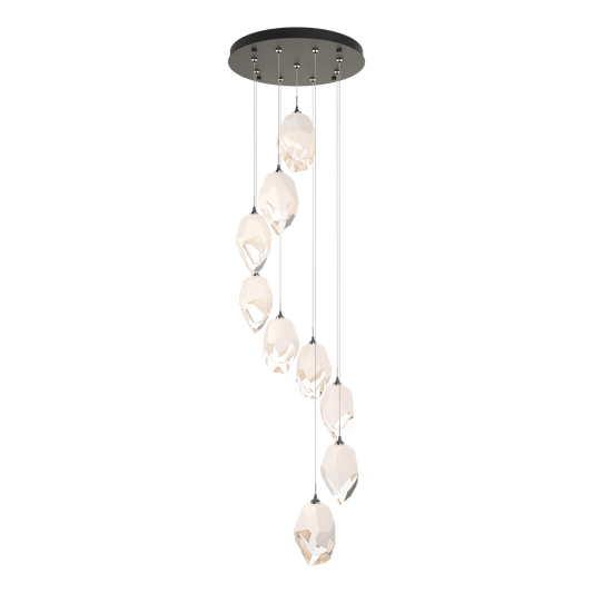 Chrysalis 9-Light Large Crystal Pendant - Natural Iron - White Polished Crystal by Hubbardton Forge
