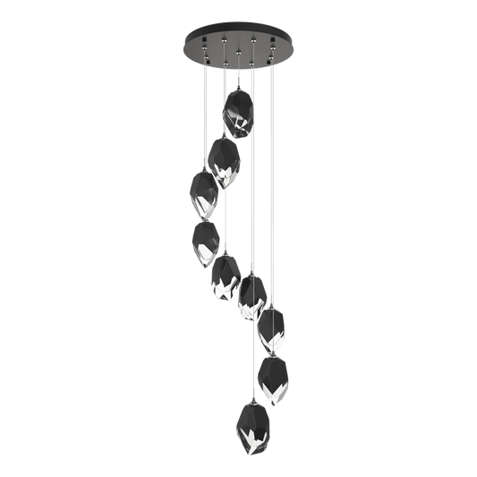 Chrysalis 9-Light Large Crystal Pendant - Oil Rubbed Bronze - Black Polished Crystal by Hubbardton Forge
