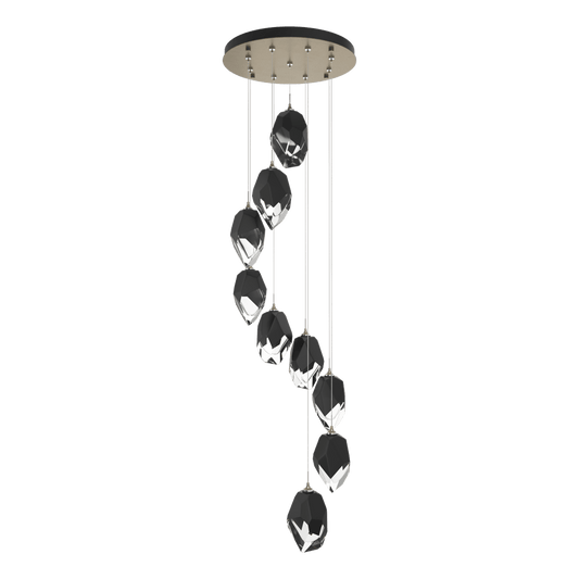 Chrysalis 9-Light Large Crystal Pendant - Soft Gold - Black Polished Crystal by Hubbardton Forge