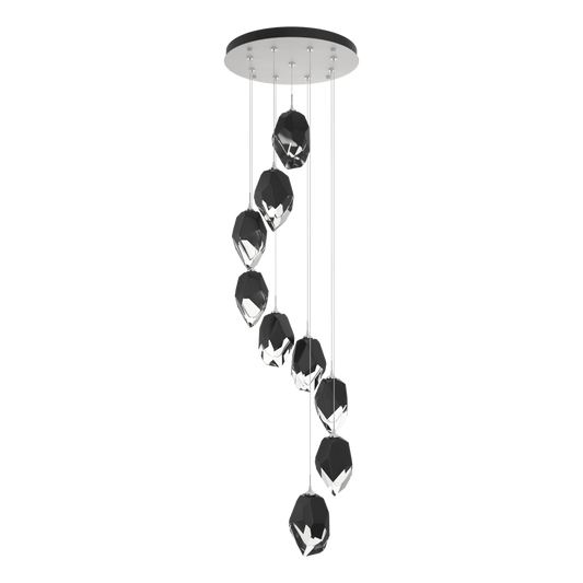 Chrysalis 9-Light Large Crystal Pendant - White - Black Polished Crystal by Hubbardton Forge