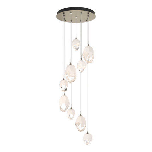 Chrysalis 9-Light Mixed Crystal Pendant - Soft Gold - White Polished Crystal by Hubbardton Forge