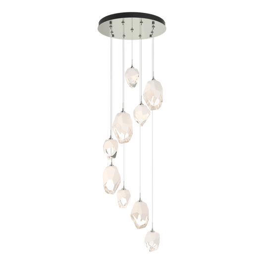 Chrysalis 9-Light Mixed Crystal Pendant - Sterling - White Polished Crystal by Hubbardton Forge