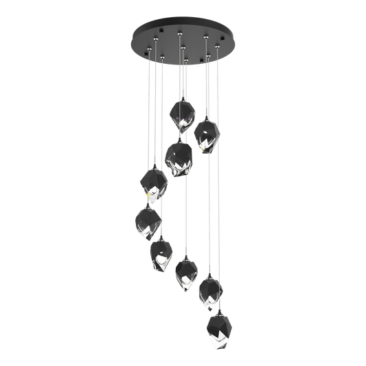 Chrysalis 9-Light Small Crystal Pendant - Black - Black Polished Crystal by Hubbardton Forge